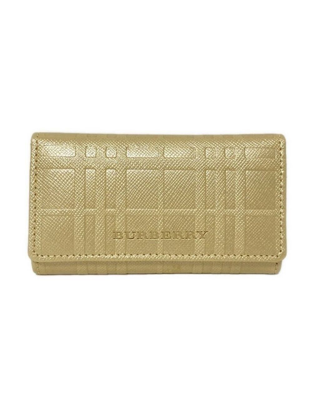Burberry Gold Leather Key Case bran-139-100125